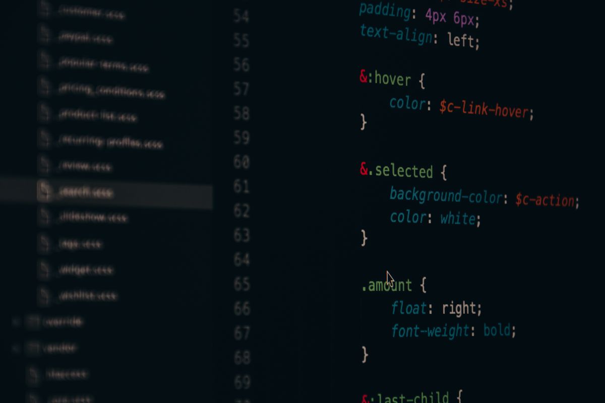 Close-up of syntax-highlighted code on a monitor